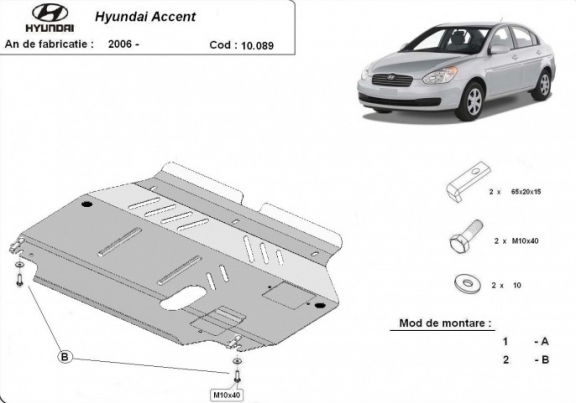 Cubre carter metalico Hyundai Accent