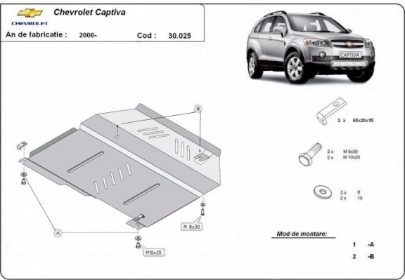 Cubre carter metalico Chevrolet Captiva