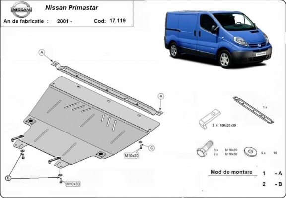 Cubre carter metalico Nissan Primastar