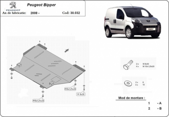 Cubre carter metalico Peugeot Bipper