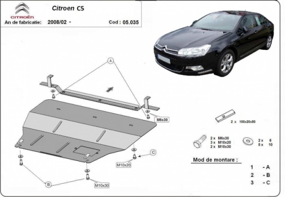 Cubre carter metalico citroen C5