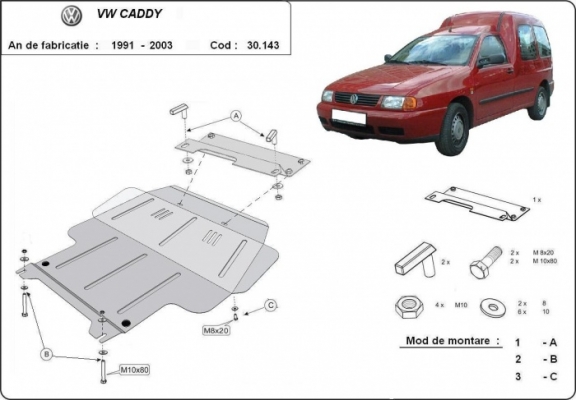 Cubre carter metalico Volkswagen Caddy