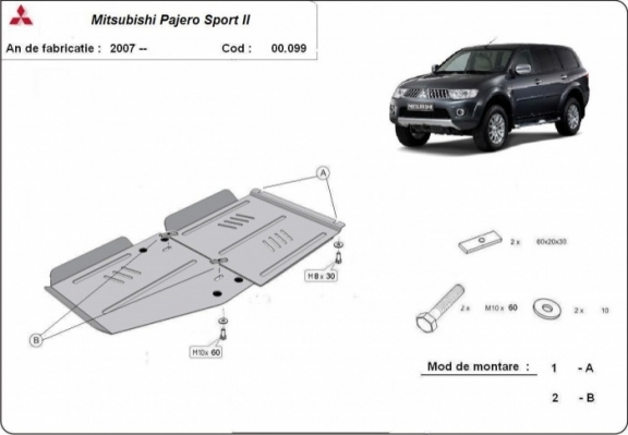 Protector de la caja de cambios Mitsubishi Montero Sport 2