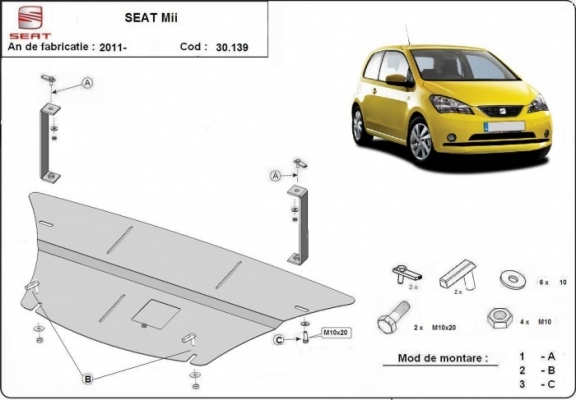 Cubre carter metalico Seat Mii