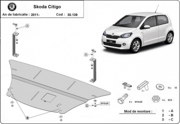 Cubre carter metalico Skoda Citigo