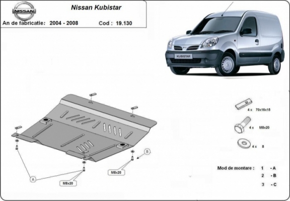 Cubre carter metalico Nissan Kubistar