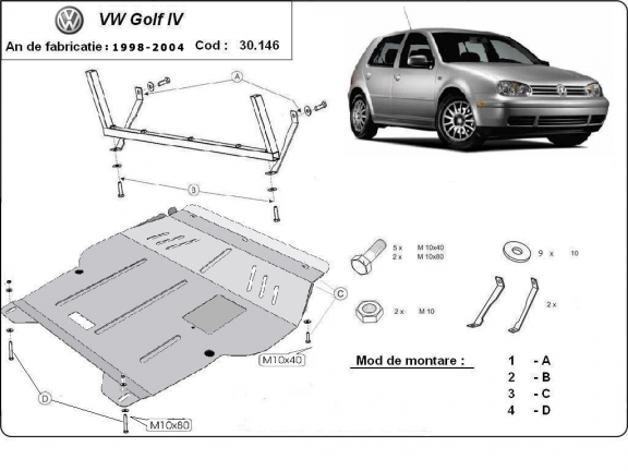 Cubre carter metalico VW golf mk4