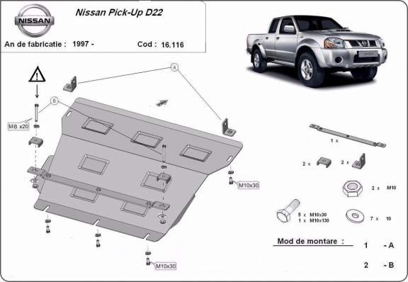 Cubre carter metalico Nissan Pick Up
