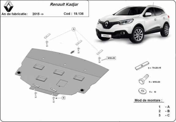 Cubre carter metalico Renault Kadjar
