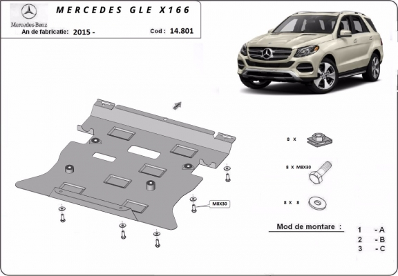 Cubre carter metalico Mercedes GLE X166