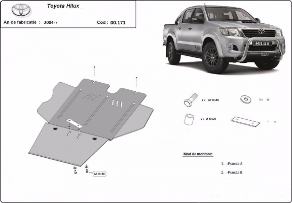 Protector de la caja de cambios y filtro de partículas Toyota Hilux