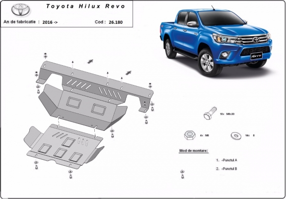 Cubre carter metalico Toyota Hilux Revo