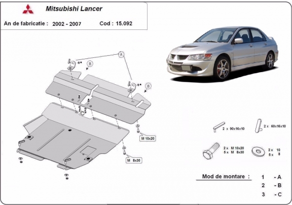 Cubre carter metalico Mitsubishi Lancer