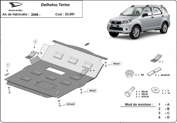 Cubre carter metalico Daihatsu Terios