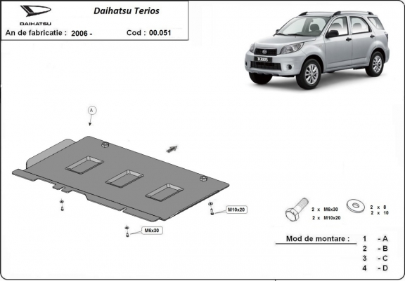 Protector de la caja de cambios Daihatsu Terios