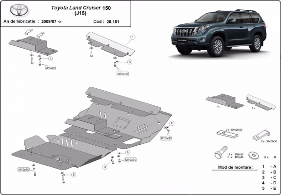 Cubre carter metalico Toyota Land Cruiser 150