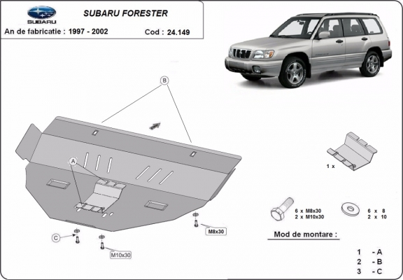 Cubre carter metalico Subaru Forester 1