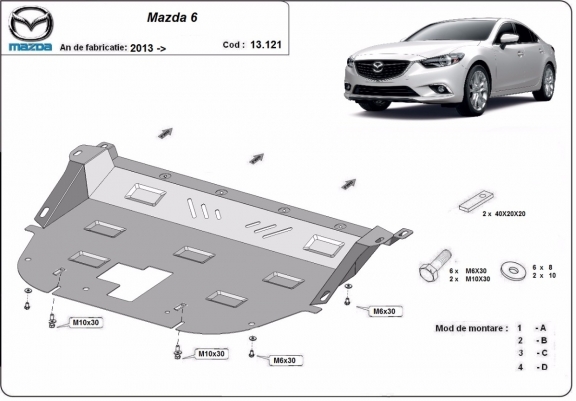 Cubre carter metalico Mazda 6