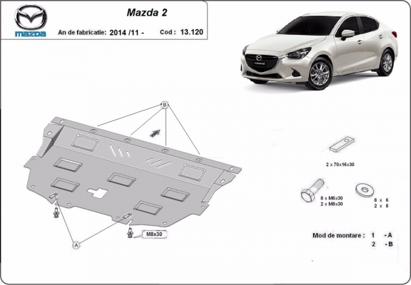 Cubre carter metalico Mazda 2