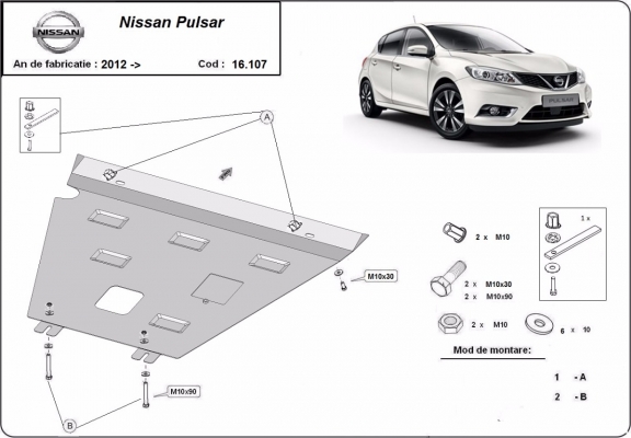 Cubre carter metalico Nissan Pulsar