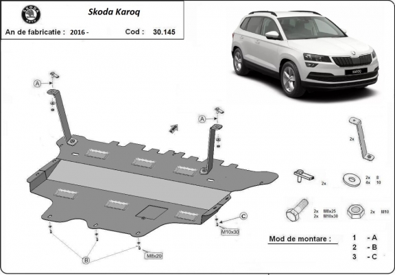 Cubre carter metalico Skoda Karoq - Manual