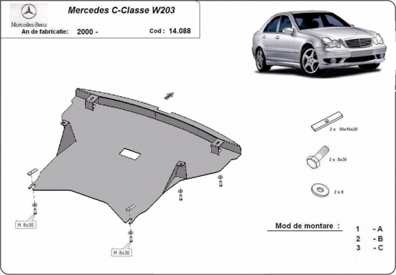 Cubre carter metalico Mercedes C-Class W203