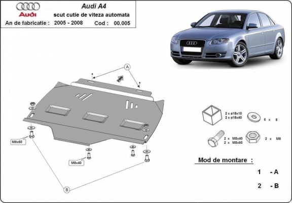 Protector de la caja de cambios Audi A4 B7 - Automatico