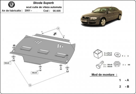 Protector de la caja de cambios Skoda Superb