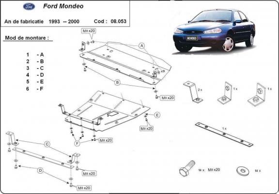 Cubre carter metalico Ford Mondeo 1