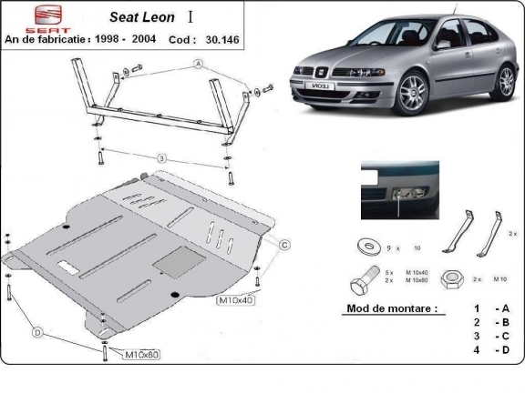 Cubre carter metalico Seat Leon Mk1