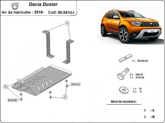 Protector del diferencial trasero Dacia Duster - 4x4