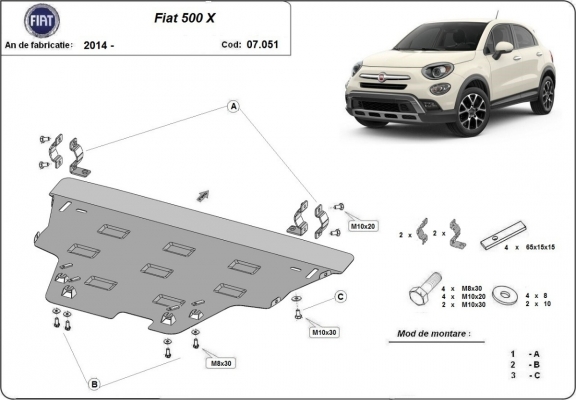 Cubre carter metalico Fiat 500x