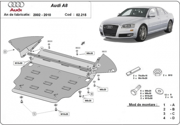 Cubre carter metalico Audi A8