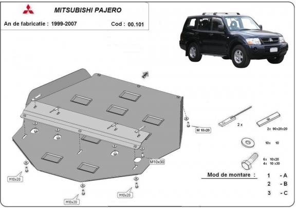 Protector de la caja de cambios Mitsubishi Montero 3 - (V60