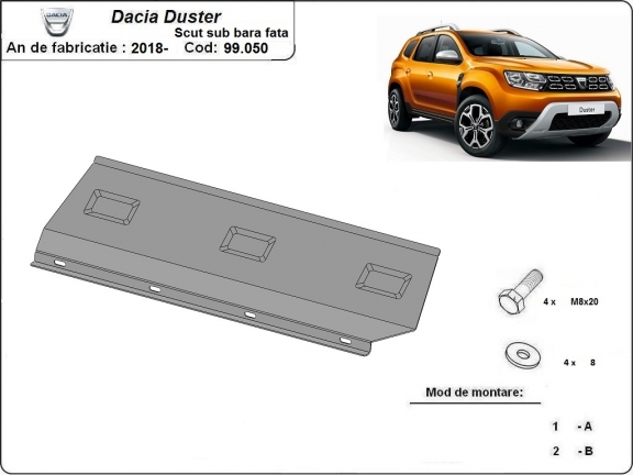 Protector del parachoques delantero para Dacia Duster