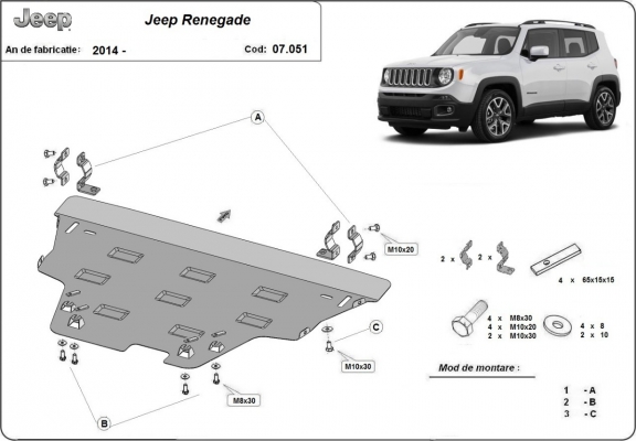 Cubre carter metalico Jeep Renegade