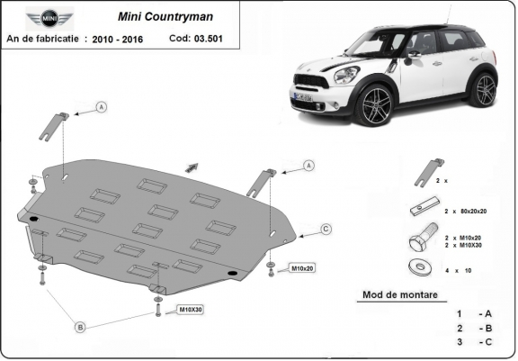 Cubre carter metalico Mini Countryman R60