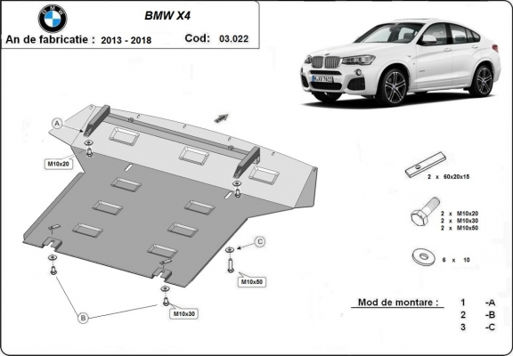 Cubre carter metalico BMW X4 F26