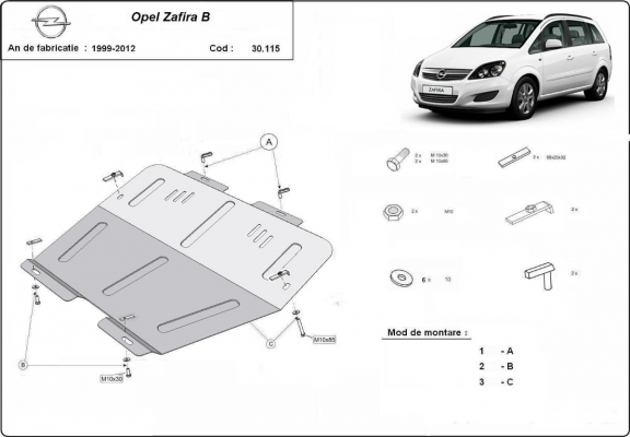 Cubre carter metalico Opel Zafira B