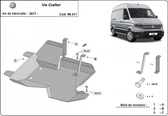 Protector del deposito AdBlue Volkswagen Crafter - 18 L