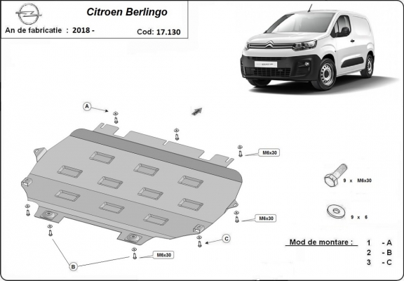 Cubre carter metalico Citroen Berlingo
