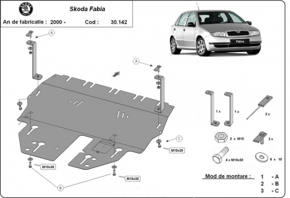 Cubre carter metalico Skoda Fabia 1