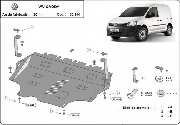 Cubre carter metalico VW Caddy