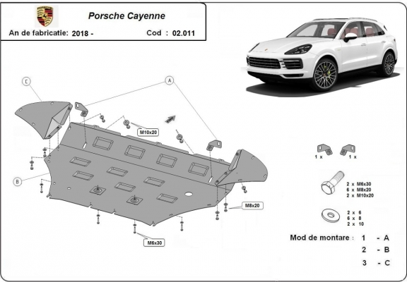 Cubre carter metalico Porsche Cayenne
