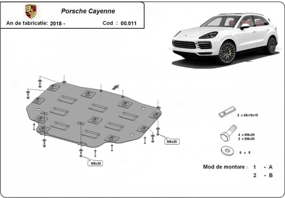 Protector de la caja de cambios Porsche Cayenne