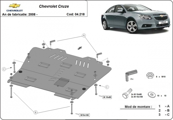 Cubre carter metalico Chevrolet Cruze