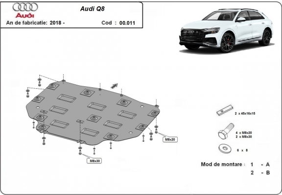 Protector de la caja de cambios Audi Q8