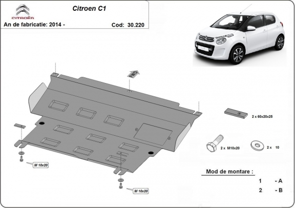 Cubre carter metalico Citroen C1