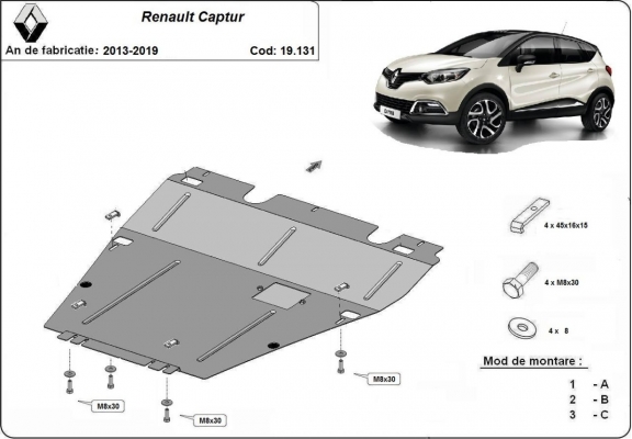 Cubre carter metalico Renault Captur