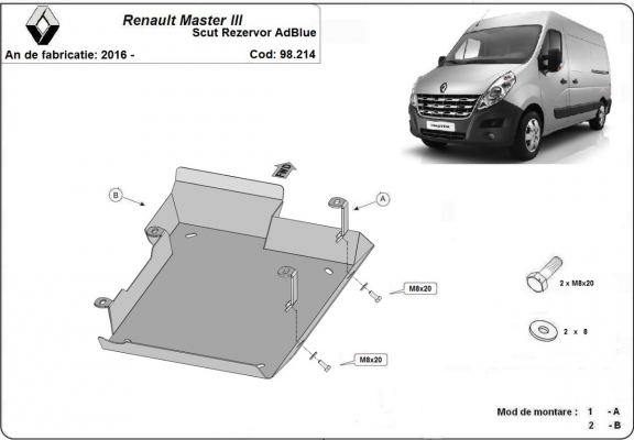 Protector del deposito AdBlue Renault Master 3 - Modelo 2